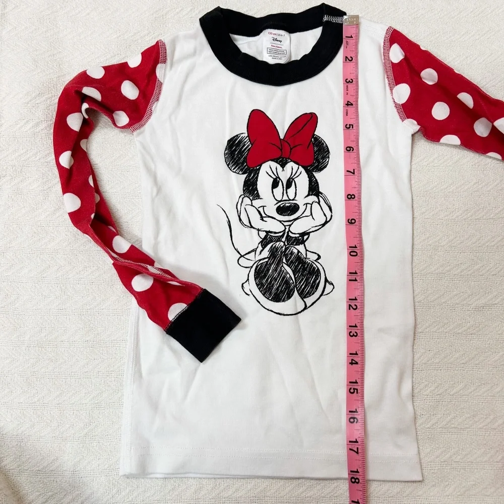 Hanna Andersson | Disney Minnie Mouse Pajamas - sz 6-7, red polka dots, two pc